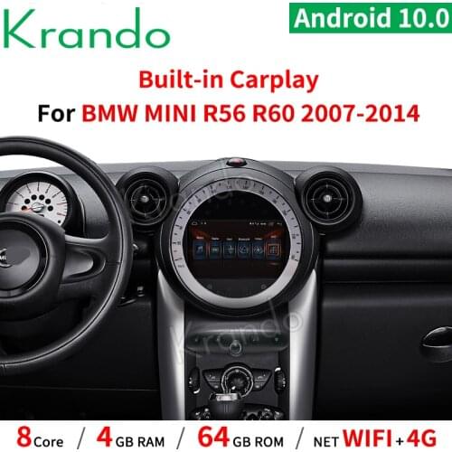 Krando 7" Android 10.0 car dvd radio audio player for BMW Mini Cooper R60 2007-2014 multimedia system gps navigation