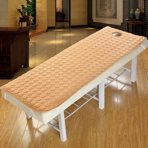 Thicker Velvet Massage Bed Couch Cover Sheet Beauty Face Table Mattress with Face Hole - 75x190cm