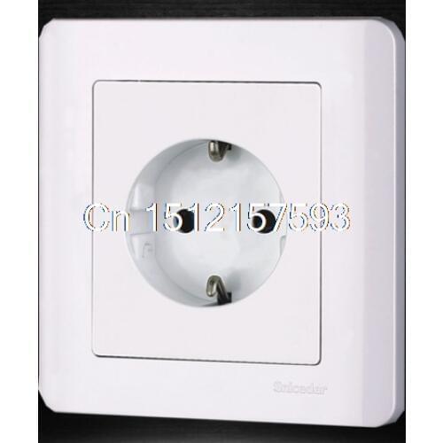 White 220v 50hz 86mm 2p germany EU standard wall switch socket