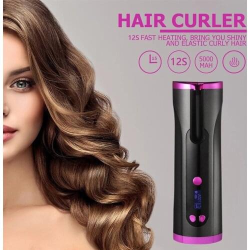 Wireless Automatic Rotating Hair Curler Cordless Ceramic Hair Curling Iron Waves Curling Iron Usb Wand Air Curler Wave Styer