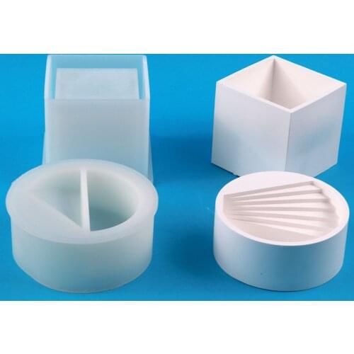 Concrete Hexagonal Flower Pots Silicone Vase Molds Cement Jewelry Tray Plant Pot Base Clay Gypsum Coaster Mold diy