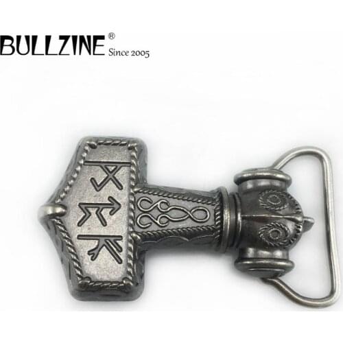Bullzine wholesale Mjolnir belt buckle THORSHAMMER VIKING belt buckle music belt buckle FP-03721for 4cm width belt