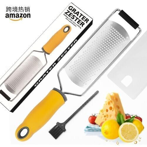 Citrus Lemon Zester & Cheese Grater-Parmesan Cheese, Lemon, Ginger, Garlic, Nutmeg, Chocolate, Vegetables, Fruits, kitchen tools