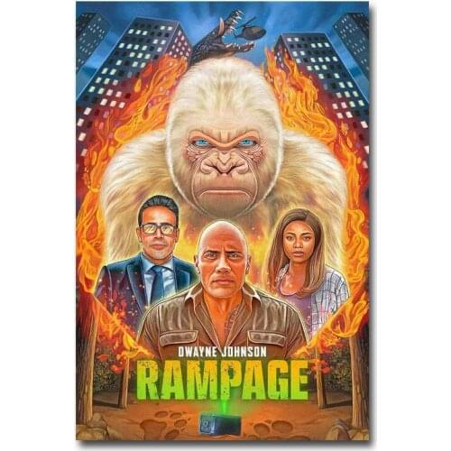 D0047 Dwayne Johnson Rampage Movie Silk Fabric Poster Art Decor Indoor Painting Gift