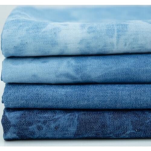 Cotton Jeans After Washing Tie Dyed Demin Fabric For Sewing Pants Clothing Accessories Eco-friendly Soft Jeans Fabrics Telas