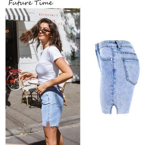 Jeans High Waist Elastic Short New Femme Push Up Skinny Slim Denim Shorts C1885