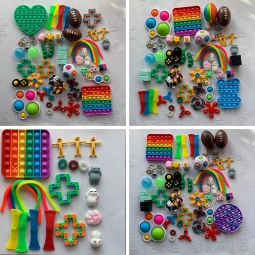 Fidget Toys Anti Stress Set Stretchy Strings Adults Children Squeeze Sensory Antistress Gift Pack Relief Figet Toys