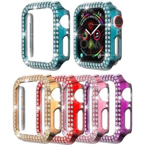 New diamond glitter case For Apple Watch SE 6 5 4 3 2 1 40mm 44mm luxury Protector Cover smart band for iWatch Series 42mm 38mm