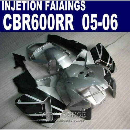 CBR600RR 05 2005 Fairings For HONDA ( silver black ) cbr-600rr 06 2006 Injection Fairing kit 100%fit l120