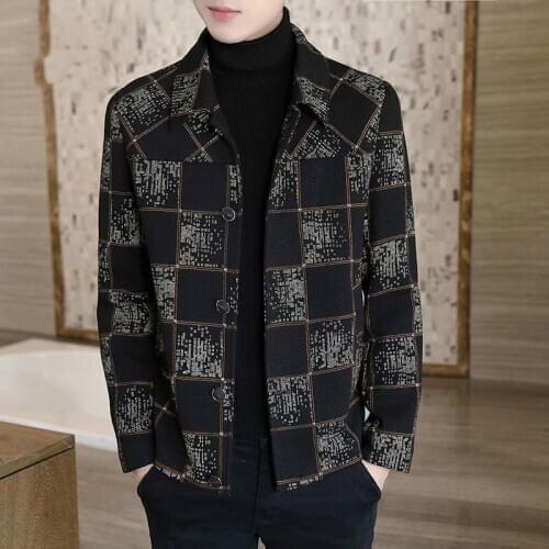 Autumn and winter woolen coat mens short woolen windbreaker mens casual jacket