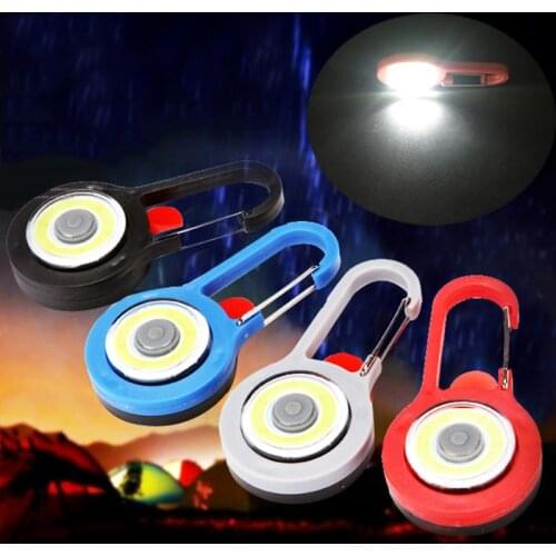 Outdoor Fishing Hiking Tent Lights Portable Carabiner Light Mini Keychain COB LED Flashlight With Carabiner Camping Lamp TSLM1