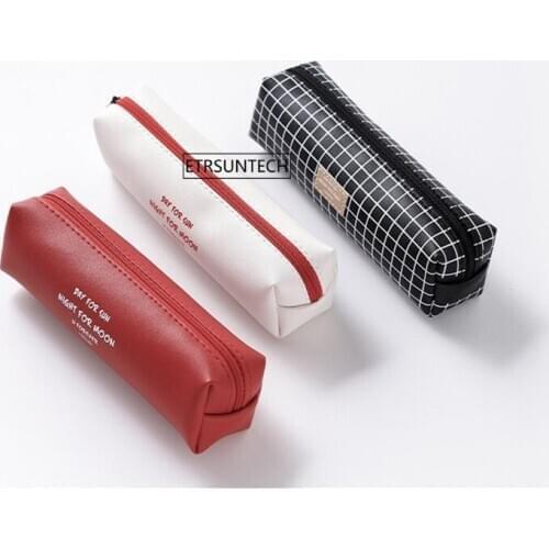 100PCS Pencilcase School Pen Case Supplies Pencil Stationery PU Storage Case School Box Pencil Stationery Tool