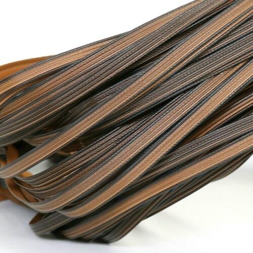 500G Brown color Four lines flat synthetic rattan weaving material plastic rattan for knit and repair chair table hammock etc