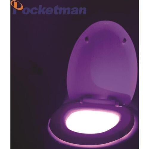 Pocketman Sensor Toilet Light LED Lamp Human Motion Activated PIR 8 Colours Automatic RGB Night lighting Toilet Nightlight