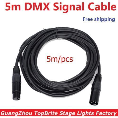 Sales 5 Meter Length 3-pin Standard DMX Signal Connection Cable Stage Lighting Wires Accessories 16.4ft DMX512 Male Female Lines