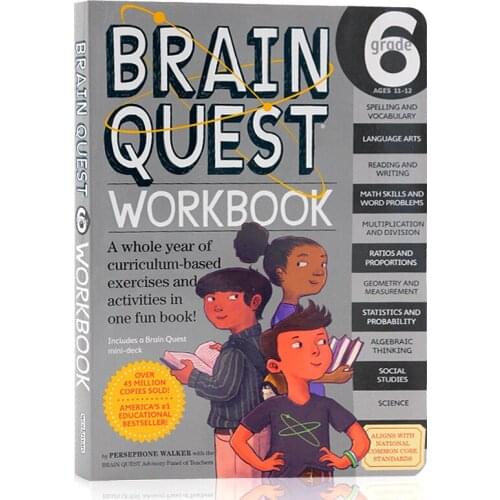 Brain Quest Workbook Grade 6 Primary School Original English Textbook Exercises Activities Fun to be Smart for Kids Age 11-12