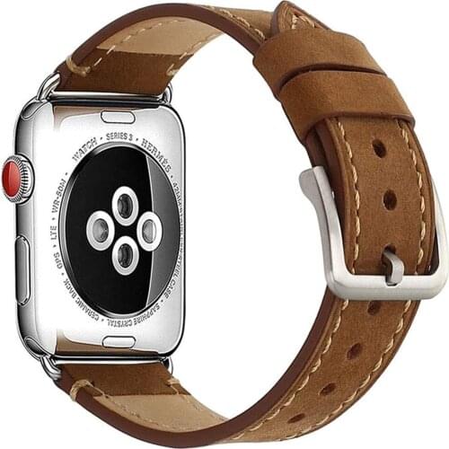 Watch strap for iWatch bands 42mm 44mm Genuine Leather bracelet for apple watch 5 band 40mm 38mm series 4 3 2 1 correa pulseira