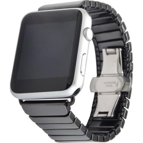 Ceramic Strap For Apple Watch Band 6 SE 5 4 3 2 1 Bracelet iwatch Series 44mm 40mm 38mm 42mm Stainless Steel Buckle Watchbands