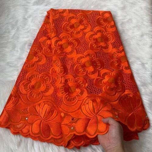 5yard Swiss lace fabric 2021 latest heavy beaded embroidery African 100% cotton fabrics Swiss voile lace popular Dubai style