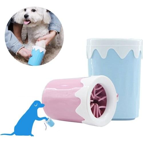 Pet Dog Foot Paw Cleaner Cup Portable Washer Paw Clean Brush Soft Silicone Combs Pet Grooming Tool Outdoor Cleaning Bucket