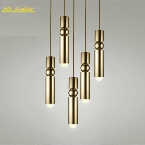 Modern Gold Gray Pendant Lights Lighting Living Room Dinning Room Nordic Pendant Lamp Industrial Loft Kitchen Cafe Hanging Lamps