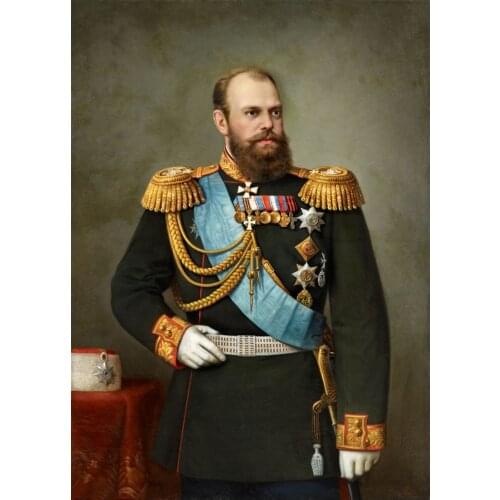 Special offer # TOP art - Russian Portrait of Alexander III Emperor of Russia print copy painting on canvas - good quality