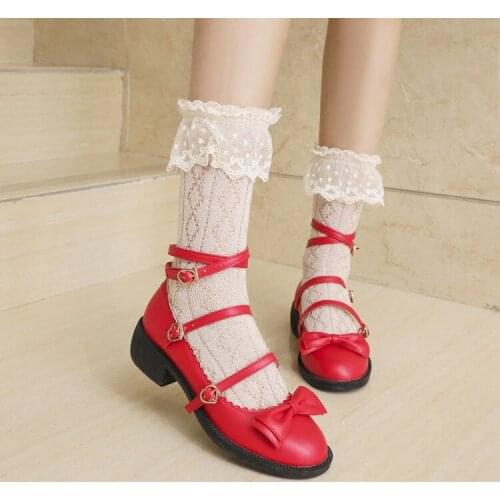 Spring and Autumn The New Comfortable Bow Single shoes pu Buckle Womens shoes Big size 33-41 Low heel shoes Heel 4cm Selling