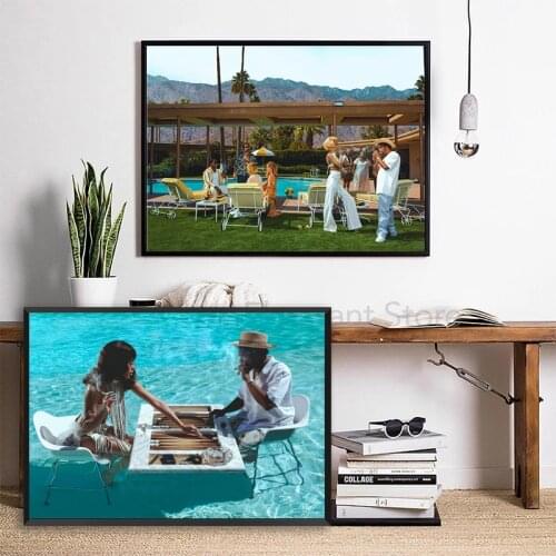 Inspired By Slim Aarons Style Photography Art Prints Jay-Z and Hype Williams Fashion Cool Poster Canvas Painting Wall Decor