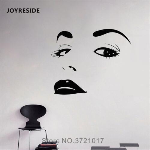 JOYRESIDE Eyelashes Sticker Eyebrows Decals Vinyl Girls Room Beauty Salon Living room Interior Bedroom Design Art Mural A1344
