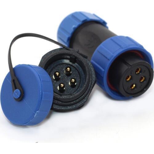 Waterproof SP21 type IP68 cable connector plug socket Male Female 4pin