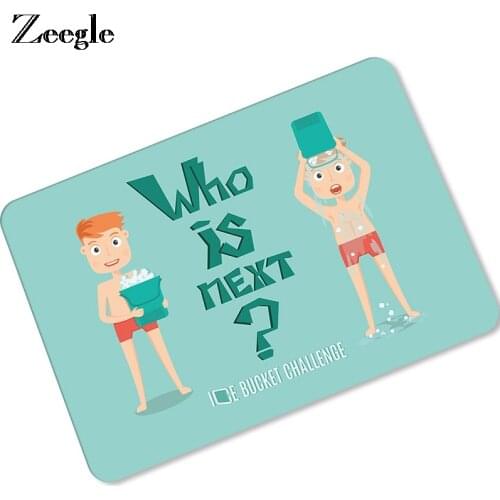 Zeegle Door Mats Flannel Floor Mat Ice Cube Rugs Anti-slip Bedroom Bedside Foot Pads Ice Bucket Challenge Doormat Home Decor