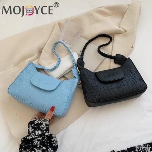 2021 Fashion Solid Color Pleated Tote Bag Women Alligator Pattern PU Underarm Bag Ladies Woven Solid Color Purse