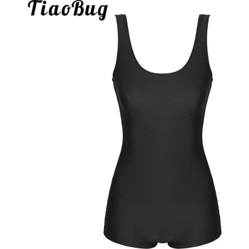 Women Sleeveless Stretchy Bodycon Bodysuit Workout Yoga Unitard Sports Training Ballet Dancewear Gymnastic Leotard Dance Costume