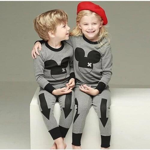 Winter Kids Pajamas Sleepwear Big Boys Girls Pajamas Sets 100-150cm Kids Clothes Nightwear Homewear Toddler Clothes Garcon Suits