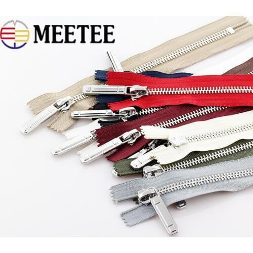 1/2pcs 8# 20cm Metal Zippers Silver Teeth Close-end Zipper for Sewing Pocket Clothes Bag Skirts Zips DIY Garments Accessories