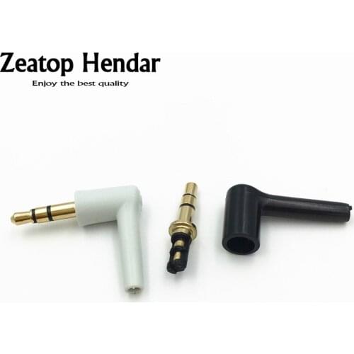 100Pcs 3.5 mm Jack 3Pole 3.5mm Male 90 Right Angle L-shaped Stereo Headphone Plug Repair Earphone Jack Audio Soldering Connector