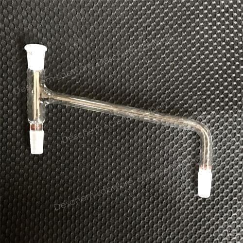 14/23,Glass Three-Way Adapter,Distillation Head,Oblique Down Type,Lab Glassware