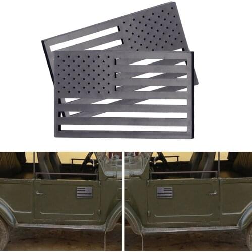 1 Pair Of Hollow Metal American Flag Sticker Car Decals 3D Vehicle Decorative Sign USA Flag Sticker Car Sticker Car Accessories