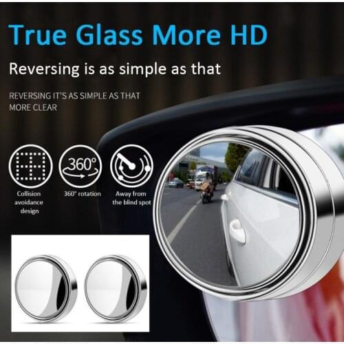 A Pair 2pcs Car Mirror HD Convex Mirror Blind Spot Auto Rearview Mirror 360 Degree Wide Angle Vehicle Parking Rear View Mirrors