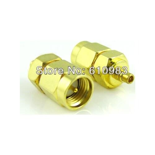 5 pieces/lot) SMA male plug to MMCX plug male RF connector adapter straight goldplated