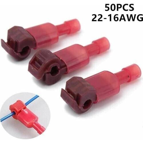 50PCS (25pairs) Quick Splice Wire Connectors Electrical Cable Connectors Snap Splice Lock Wire Crimp Terminals