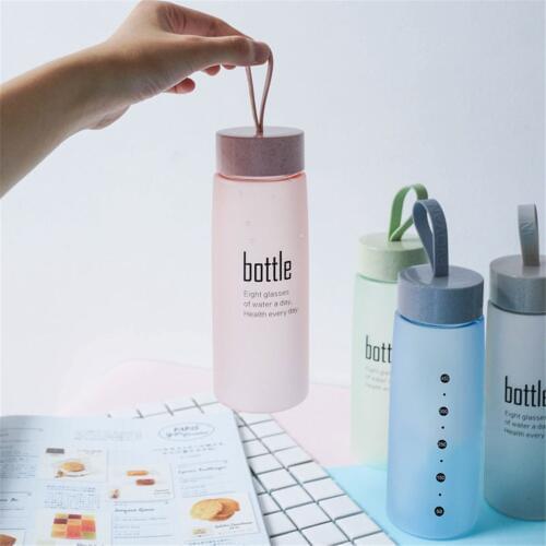 520ml Frosted Portable Seal Bottles Plastic Sports Water Bottle Leak-proof Portable