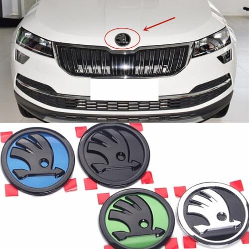 80mm 90mm Car Front Rear Emblem Bonnet Tailgate Sticker Badge For Skoda Fabia 1 2 Octavia a7 RS Superb Rapid Yeti Karoq Vision
