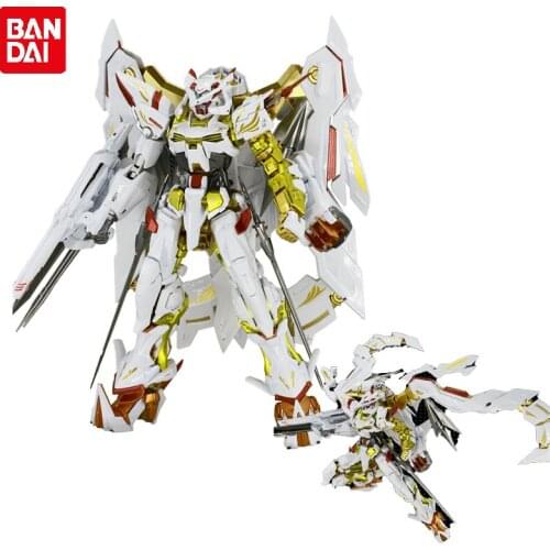 Bandai Gundam Anime Figure RG 1:144 Astray Gundam Gold Frame Mina Custom Assembly Anime Action Figures Toys for Children 14CM