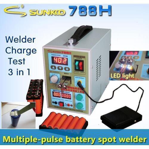 1.5KW Multifunction Pulse Spot Welding Machine 788H Spot Welder 18650 Battery Packs Welding Lithium Battery Charging test