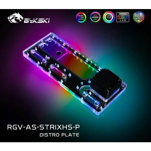 Bykski RGV-AS-STRIXHS-P Acrylic Waterway Board Water Cooling Pump Use For RGB / A-RGB/RBW Lighting For ASUS ROG STRIXHS PC Case