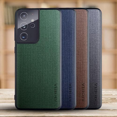 Case for Samsung Galaxy S21 Ultra Cross pattern fabric funda coque capa Classical style cover for Samsung Galaxy S21 Ultra case