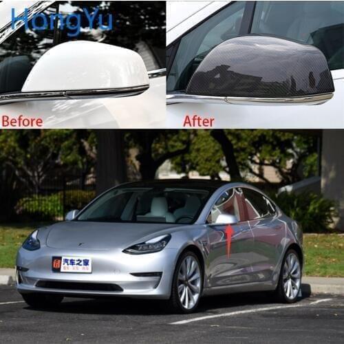 For Tesla model3 Model 3 2016 2017 2018 2019 Carbon Fiber Side Mirror Case Rearview Mirror Cover