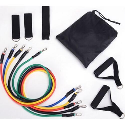 11 Pcs Resistance Bands Set Fitness Bands Resistance Gym Equipment Exercise Bands Pull Rope Fitness Elastic Training Expander
