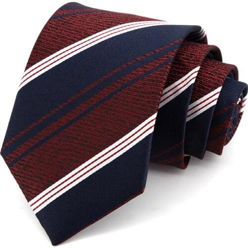 2021 New High Quality Striped Ties For Men 8 CM Wide Dresses Necktie Fashion Formal Work Cravat Male Gift With Box